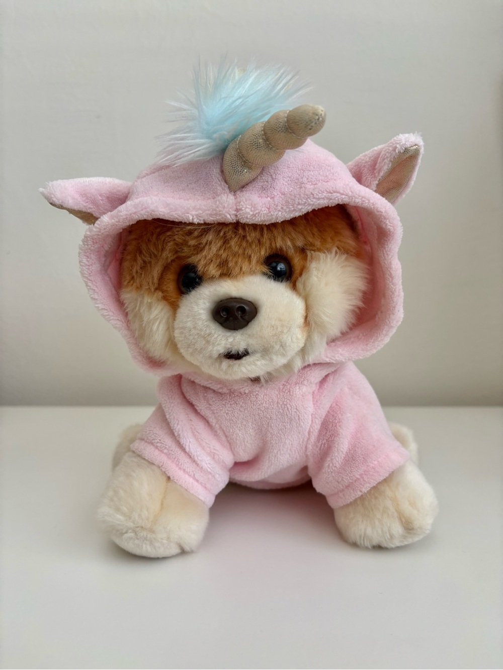 2/$25 Gund Pink Unicorn Hoodie Dog Plush with Blue Pom